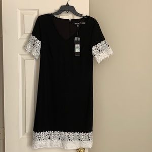 Karl Lagerfeld black dress with white lace